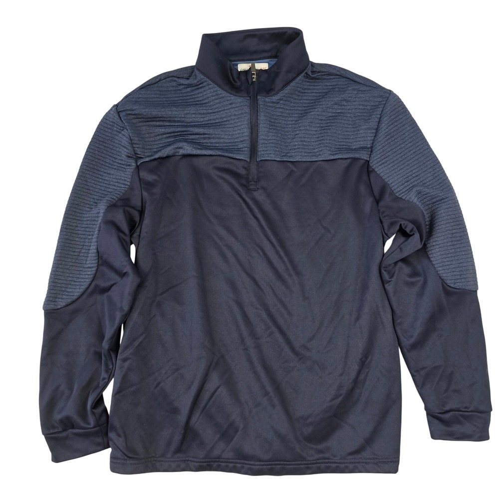 Grand Slam Performance Mens Large Navy Blue Quarter Zip Textured Pullover Top